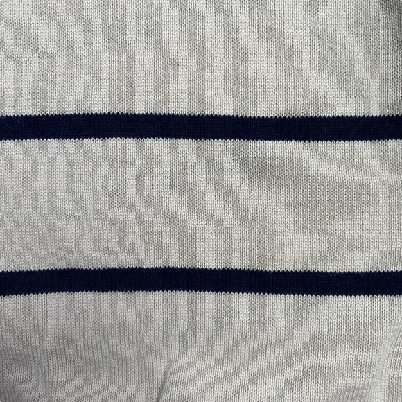 Chaser Long Sleeve Ribbed Beige Black Stripes  V-Neck Tie Front Sweater Small S - Picture 14 of 16